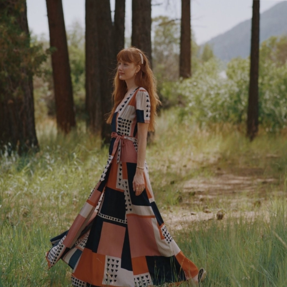 Anthropologie The Odells Wrap Maxi Dress - Picture 8 of 9